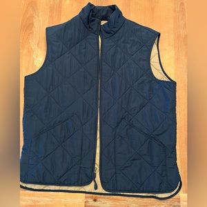 J. Crew Mens Quilted Vest Navy Large